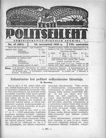 Eesti Politseileht ; 47 1928