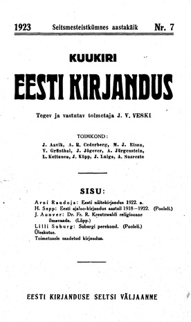 Eesti Kirjandus ; 7 1923