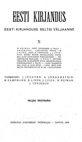 Eesti Kirjandus ; 10 1909