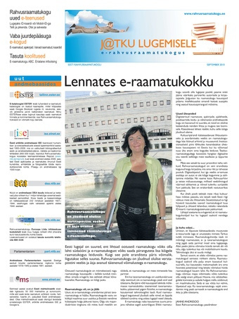 J@tku lugemisele e-rahvusraamatukogus : [ajalehe Postimees lisa] ; 2010-09-14