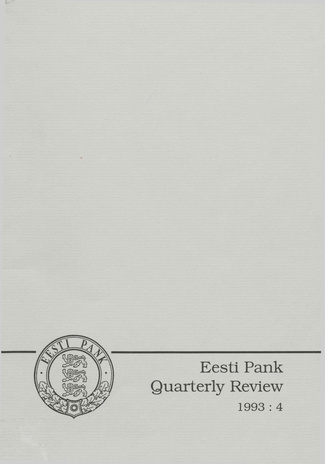Eesti Pank (Bank of Estonia) : quarterly review ; 4 1993
