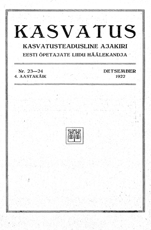 Kasvatus ; 23-24 1922-12