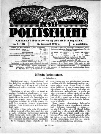 Eesti Politseileht ; 3 1925