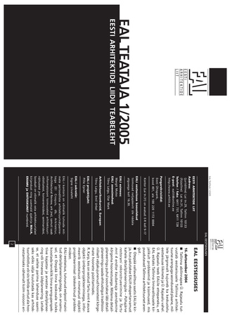 Arh. : Eesti Arhitektide Liidu Teataja = Newsletter of the Union of Estonian Architects ; 1 2005