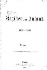 Register zum Inland : 1836-1863