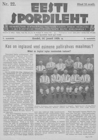 Eesti Spordileht ; 22 1929-06-14