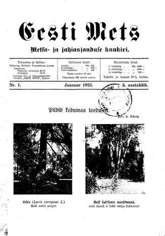 Eesti Mets ; 1 1925