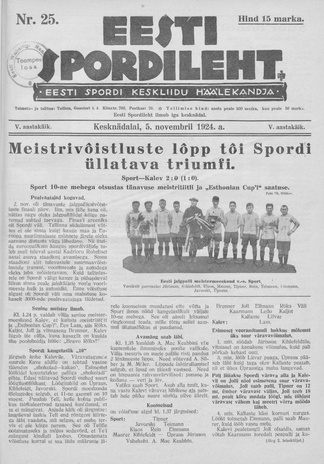 Eesti Spordileht ; 25 1924-11-05