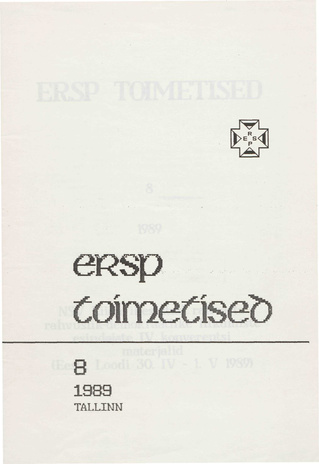 ERSP toimetised ; 8 1989