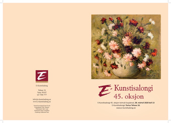 E-Kunstisalongi 45. oksjon : E-Kunstisalongi 45. oksjon toimub laupäeval, 28. märtsil 2020 kell 13 E-Kunstisalongis Tartus, Tehase 16 