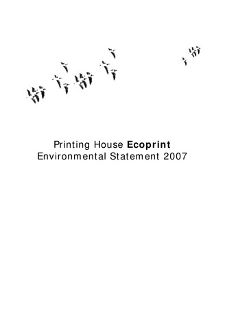 Environmental report of printing company Ecoprint ; 2007