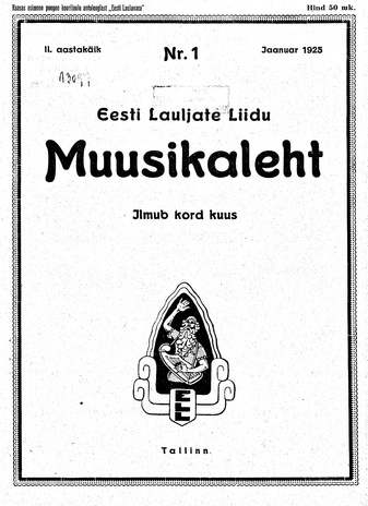 Muusikaleht ; 1 1925-01
