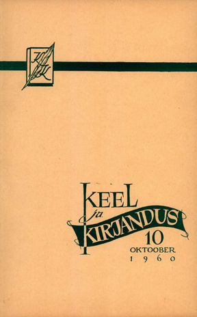 Keel ja Kirjandus ; 10 1960-10