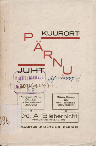 Pärnu kuurort : juht ; 1937