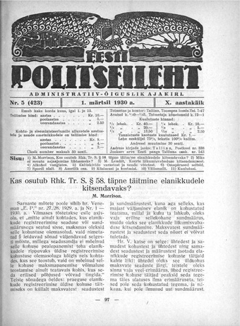 Eesti Politseileht ; 5 1930
