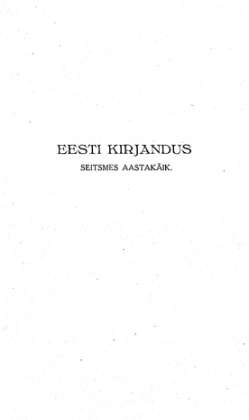 Eesti Kirjandus ; sisukord 1912
