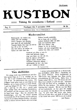 Kustbon ; 26 1919