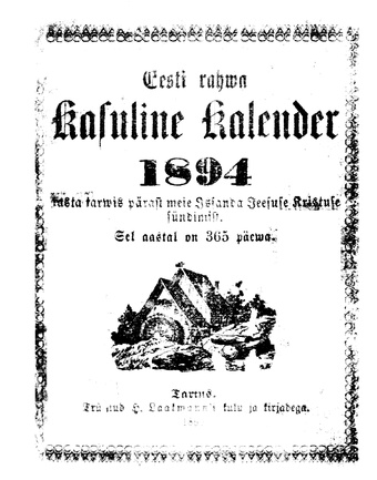 Eesti-rahwa Kasuline Kalender 1894 aasta tarvis