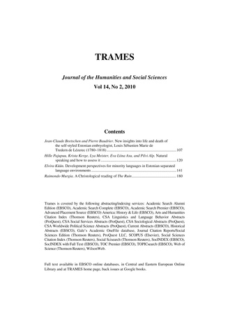 Trames ; 2 Vol 14 (64/59) 2010