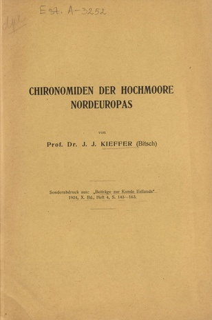 Chironomiden der Hochmoore Nordeuropas