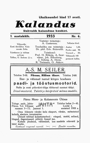 Kalandus ; 6 1933-06