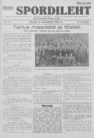 Eesti Spordileht ; 41 1930-12-05