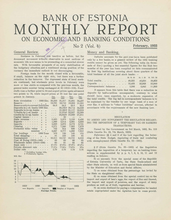 Bank of Estonia : monthly report on economic and banking conditions ; 2 1933-02