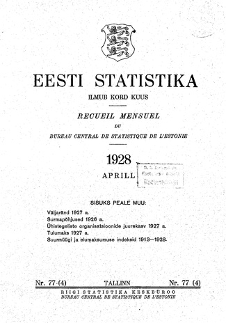 Eesti Statistika : kuukiri ; 77 (4) 1928-04