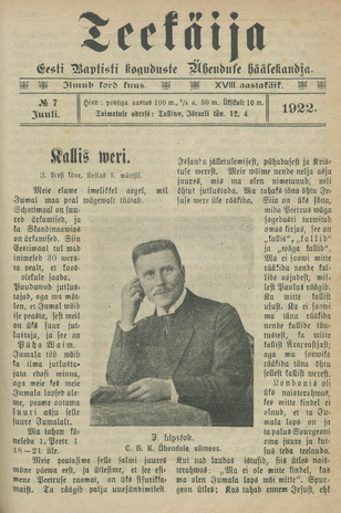 Teekäija : Eesti Baptisti Koguduse Ühenduse häälekandja ; 7 1922-07