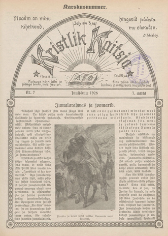 Kristlik Kaitsja : Eesti metodistide häälekandja ; 7 1926-07