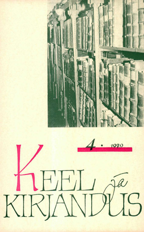 Keel ja Kirjandus ; 4 1979-04