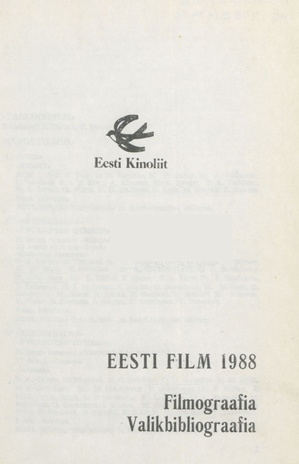 Eesti film 1988 : filmograafia : valikbibliograafia 