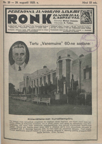 Ronk : perekonna ja noorsoo ajakiri ; 35 1925-08-29