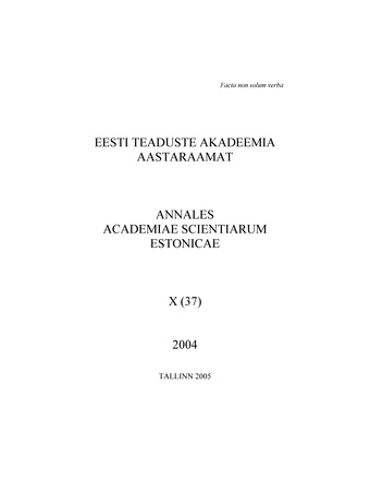 Eesti Teaduste Akadeemia aastaraamat ; 10 (37) 2004