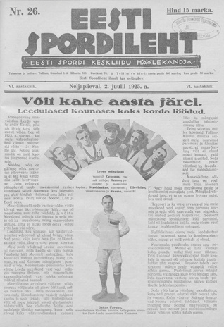 Eesti Spordileht ; 26 1925-07-02