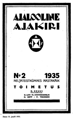 Ajalooline Ajakiri ; 2 1935