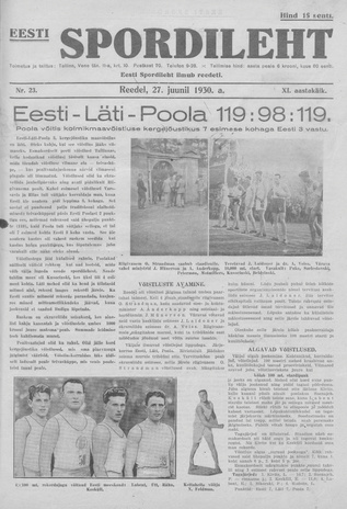 Eesti Spordileht ; 23 1930-06-27
