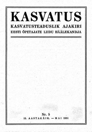 Kasvatus ; 5 1931-05