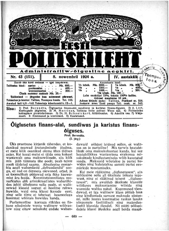 Eesti Politseileht ; 43 1924