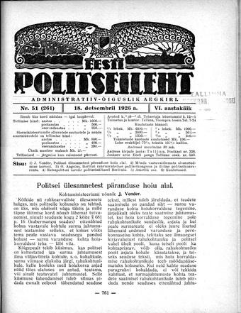 Eesti Politseileht ; 51 1926