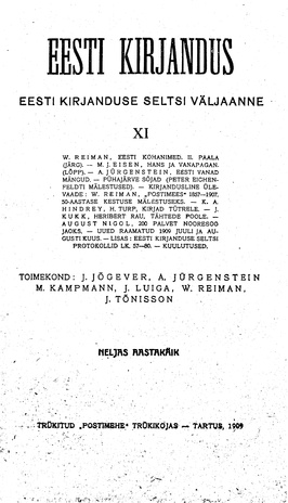 Eesti Kirjandus ; 11 1909