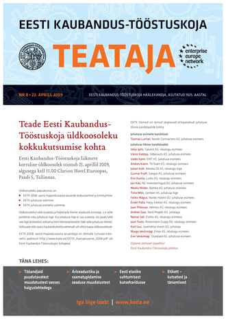 Eesti Kaubandus-Tööstuskoja Teataja ; 8 2009-04-22