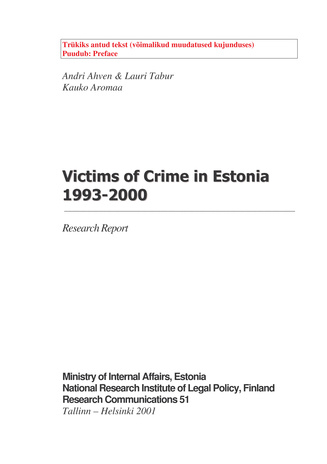 Victims of crime in Estonia 1993-2000