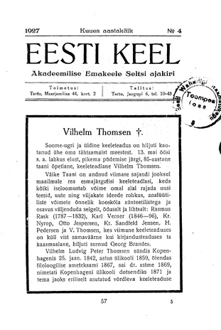 Eesti Keel ; 4 1927
