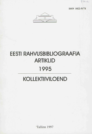 Eesti Rahvusbibliograafia. Artiklid. Kollektiiviloend ; 1995