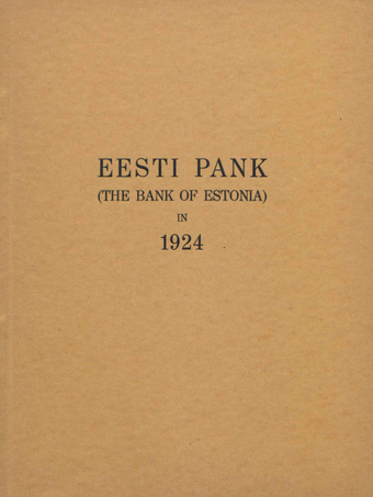 Eesti Pank (The Bank of Estonia) in 1924