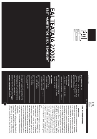 Arh. : Eesti Arhitektide Liidu Teataja = Newsletter of the Union of Estonian Architects ; 2 2005