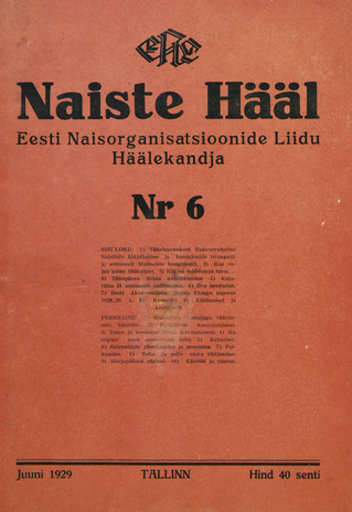 Naiste Hääl ; 6 1929-06