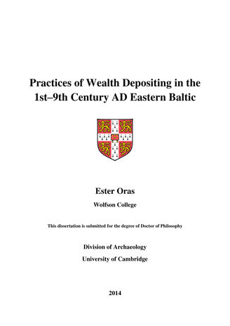 Practices of wealth depositing in the 1st-9th century AD eastern Baltic