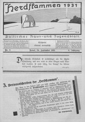 Herdflammen : Baltisches Haus- und Jugendblatt ; 9 1931-09-24